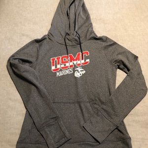 Gray USMC underarmor hoodie